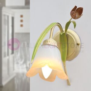 Iris Luce Flora Applique A 1 Luce In Ferro Decorato Stile Floreale