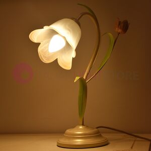 Iris Luce Flora Lampada Da Tavolo A 1 Luce In Ferro Decorato Stile Floreale