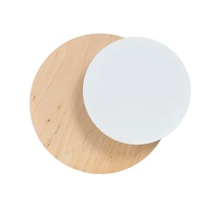EMIBIG Circle Applique Da Parete Cerchi Bianco E Legno Design Moderno