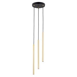 EMIBIG Selter Gold Lampadario A 3 Luci Cilindri Dorati Design Moderno