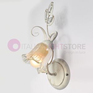 Iris Luce Marta Applique Rustico A 1 Luce In Ferro Bianco Patinato Rame