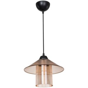 Toscohome Lampada a sospensione stile vintage diffusore e paralume ambra - Inka ASZ1464