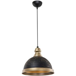 Toscohome Lampada da soffitto con paralume metallo nero e dettagli oro - Astek ASZ1637