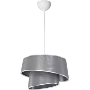 Toscohome Lampada da soffitto con paralume grigio effetto legno - Lima MDL5132