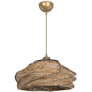 Toscohome Lampada da soffitto stile rustico in carta intrecciata marrone - Risa MDL4940