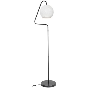 Toscohome Lampada da terra 160h cm a stelo colore grigio e paralume tessuto bianco - Yumak MDL4256