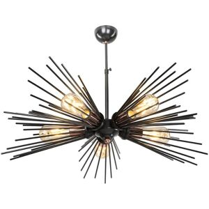 Toscohome Lampada da soffitto 50H cm con cinque luci colore metallo nero - Salem