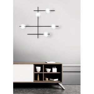 Miloox lampada a parete e soffitto 5 luci con diffusore in vetro cosmo mikado ART.1744.221