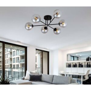 EMIBIG lighting Lampadario Roma 6 Nero con sfere Grafite E14 da soffitto