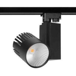 LEDDIRETTO Faretto LED 40W per Binario Monofase, CRI92, 125lm/W, 100° - Nero