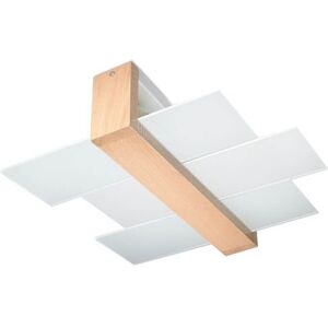 SOLLUX Plafoniera FENIKS 2 Natural Wood e vetro da soffitto e parete