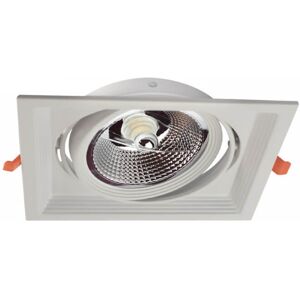 LEDDIRETTO Faro da Incasso Orientabile Bianco - 1 lampada AR111, Foro 165x165mm