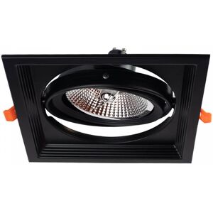 LEDDIRETTO Faro da Incasso Orientabile Nero - 1 lampada AR111, Foro 165x165mm