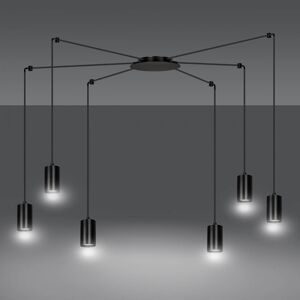 EMIBIG lighting Lampadario a Sospensione TRAKER 6 BLACK e WHITE