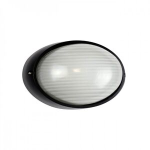 LEDDIRETTO Plafoniera E27 IP54, Nera, 214x142mm