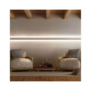 ELENI DECOR Cornice Pitturabile Bidirezionale Stondata da 2 metri per Strisce LED a parete