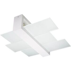 SOLLUX Plafoniera FENIKS 2 Legno White e Vetro E27 da soffitto e parete