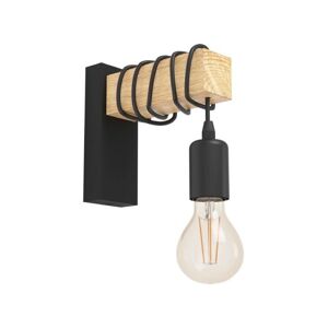 Eglo TOWNSHEND APPLIQUE INDUSTRIAL BRACCIO IN LEGNO CON 1 LUCE LED 10W E27 32917