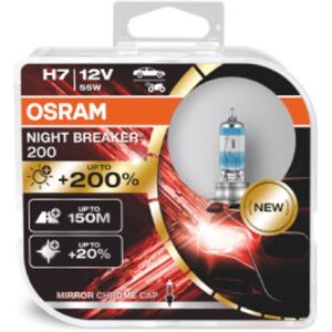 Osram Lampada alogena H7 Night Breaker 200 12V/55W, 2 pezzo