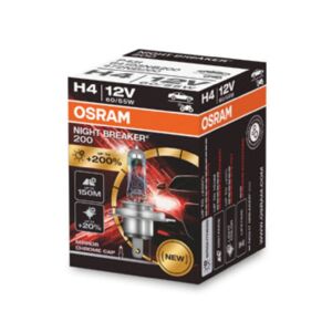 Osram Lampada ad incandescenza alogena H4 Night Breaker 200 12V, 60/55W