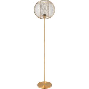 Homcom Lampada da Terra in Metallo Oro, Lampada a Piantana Moderna con Paralume di Design per Salotto e Camera da Letto, E27 40W