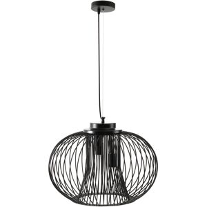 Homcom Lampadario da Soffitto Design Moderno con Attacco E27 e Altezza Regolabile, per Soggiorno, Salotto e Cucina, Nero