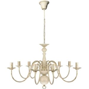 vidaXL Lampadario Stile Antico Metallo Bianco 8 Lampadine E14