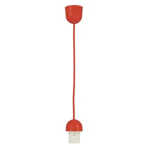 Inspire Pendel con cavo in plastica 120 cm, rosso, con portalampada E27