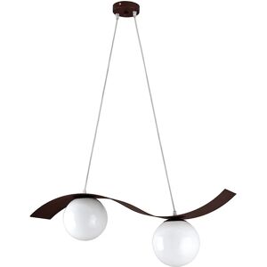 NOVECENTO Lampadario Glamour Onda corten in ferro, L. 72 cm, 2 luci,