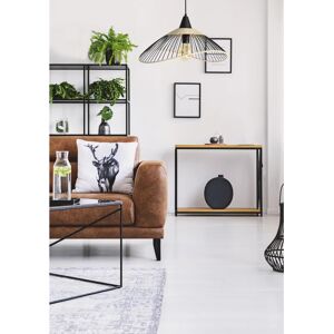 SEYNAVE Lampadario Moderno Kasteli nero in rattan, D. 45 cm, L. 45 cm,