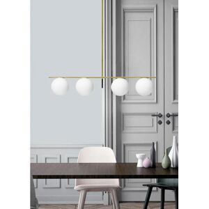 MILOOX Lampadario Glamour Jugen oro/ biancolatte in vetro, D. 120 cm, 4 luci,