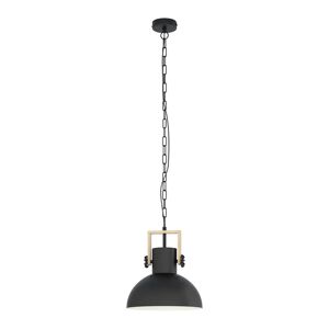 EGLO Lampadario Industriale Lubenham nero in acciaio, D. 30.0 cm,