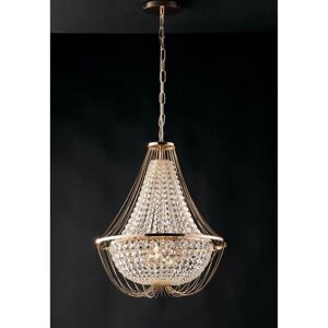 LUCE AMBIENTE DESIGN Lampadario Neoclassico Vienna oro in ferro, 4 luci,