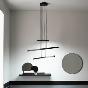 Inspire Lampadario Design Finch LED nero, in alluminio, D. 77.84 cm, L. 78 cm, 3 luci, 5100 LM,