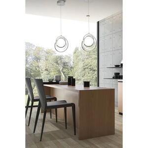 NOVECENTO Lampadario Moderno RENE LED cromo, in alluminio, D. 30 cm, 2100 LM,