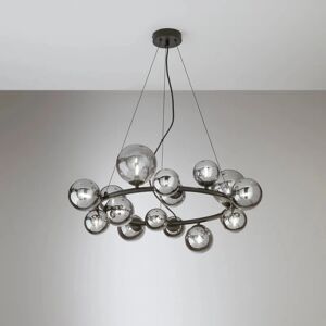 LUCE AMBIENTE DESIGN Lampadario Glamour Honey nero in ferro, D. 82 cm, 16 luci,