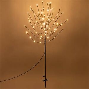 Albero con luci con timer 1,2 m, 100 LED bianco caldo, per interni ed esterni