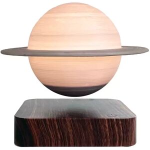 Wisdom Lampada da tavolo Saturno a levitazione magnetica gravitazionale 3D con base in legno