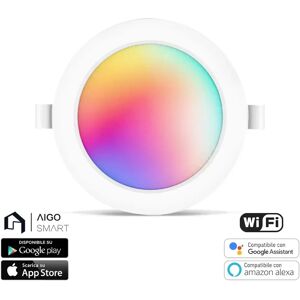 Faretto Led da incasso Smart 15W WiFi RGB CCT luce regolabile e dimmerabile Aigostar