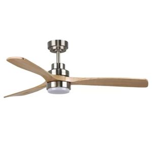 Lampadario Ventilatore da soffitto Nickel Wood 18W illuminazione Led regolabile con telecomando M LEDME