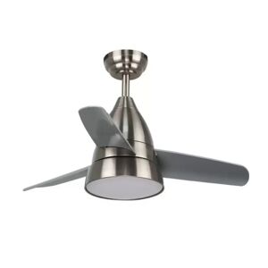 Lampadario Ventilatore da soffitto Niquel Silence 24W illuminazione Led regolabile con telecomando M LEDME