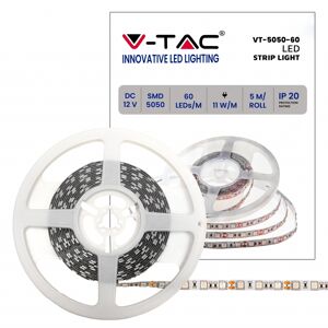 V-Tac Vt-5050 Strip Led Smd5050 11w/m 5m Striscia 60 Led/m Colore Verde 12v Ip20 10mm - 212138