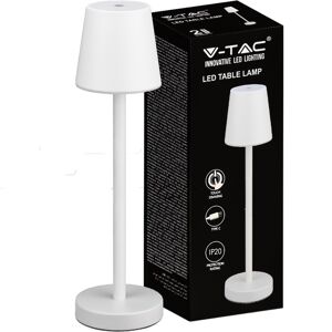 V-Tac Lampada Led Da Tavolo 3w Ricaricabile A Batteria Colore Bianco Usb C Touch Dimmerabile 4000k Luce Tavolo Ristorante Da Interno Ip20 - 10192