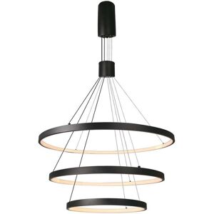 V-Tac Vt-7924 Lampadario Led A Sospensione Dimmerabile 3 Cerchi Sospesi 46w In Metallo Dal Design Moderno 80*150cm Coloro Nero 3000k - 15345