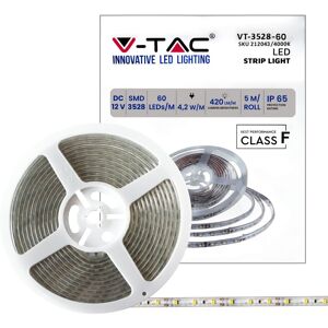 V-tac Striscia Led 300led 5w/m Smd3528 Strip 5mt Ip65 Impermeabile - Mod - Vt-3528 Ip65 - Sku 212043 - 4000k