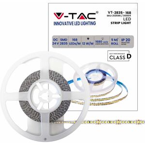 V-Tac Vt-2835 Striscia 12w/m 840led 24v Smd2835 140lm/w 5m Bianco Caldo 3000k Ip20 - Sku 212596