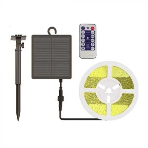 V-Tac Striscia Led 6w Con Pannello Solare E Telecomando Kit Strip Ip67 Bobina 5mt Luce 4000k - 23045