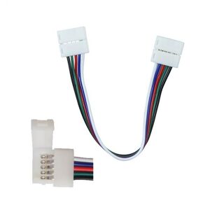 V-Tac 2587 Connettore Flessibile Per Strip Led Smd5050 Multicolore Rgb+w Con 2 Clip A 5 Pin