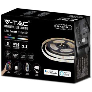 V-Tac Smart Home Strip Alexa Google Vt-5050 Kit Striscia Led Rgb+3in1 Smd5050 Wifi Ip65 Dimmerabile Gestione Smartphone - Sku 2910