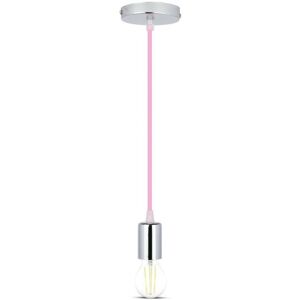 V-Tac Vt-7338 Lampadario A Sospensione 1mt E27 In Metallo Con Cavo Colorato Rosa Ф39mm Ip20 - Sku 3789